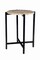 Side Table | Brown Marble with Grey Metal Frame | 21 Inch Height
